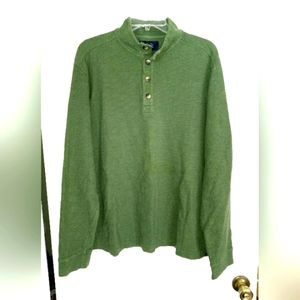 Even Tide XL green long sleeve 1/4 button down shirt